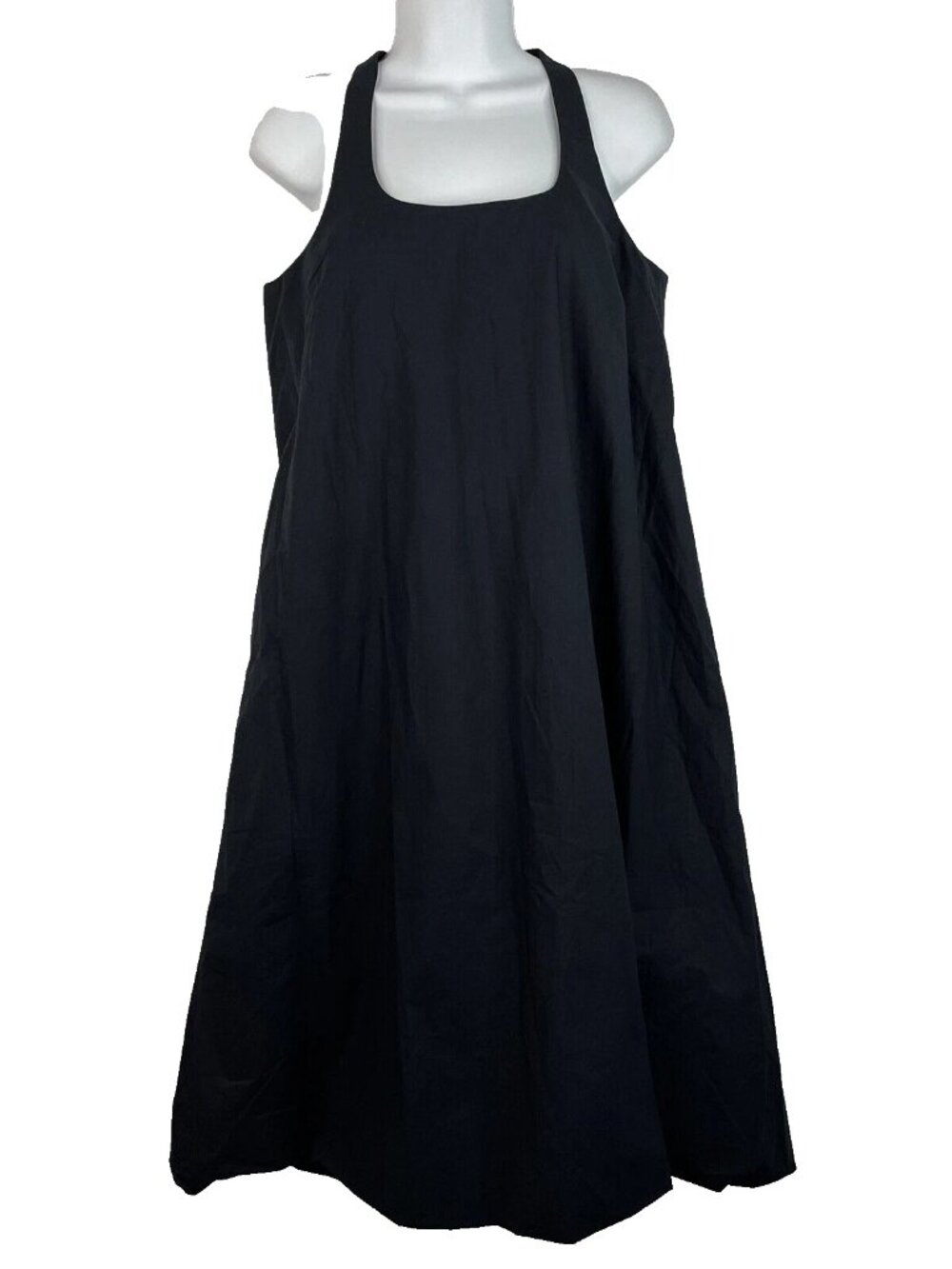 Maeve Anthropologie Bubble Hem Midi Dress Size XS Black Cotton Trapeze Pockets